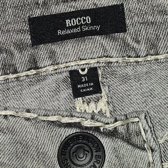 True Religion Rocco Relaxed Distressed Skinny Denim Jean Shorts - Size 31 - Picture 9 of 11